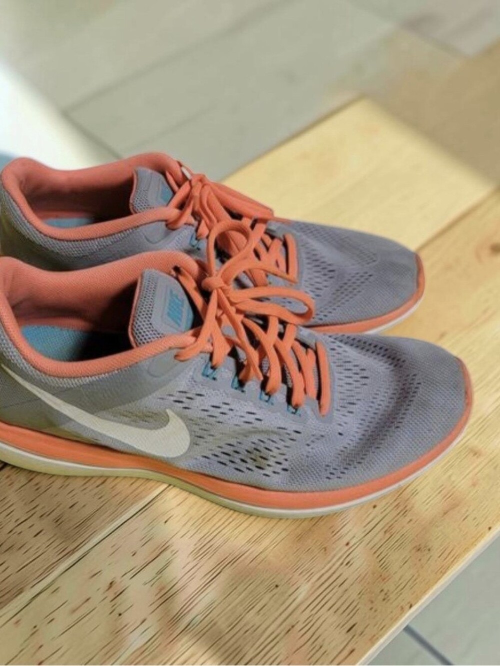 Nike Flex RN 2016 Running Shoes ‎ Gray-Orange Womens Size 7.5